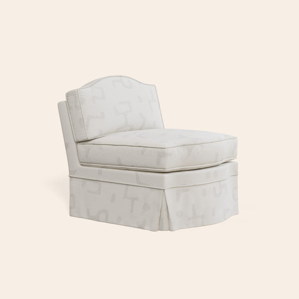 Felix Slipper Chair, Raphia, Powder