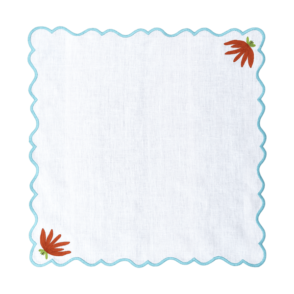 Hand Embroidered Modar Petal Napkins 18" x 18" (Set of 4)