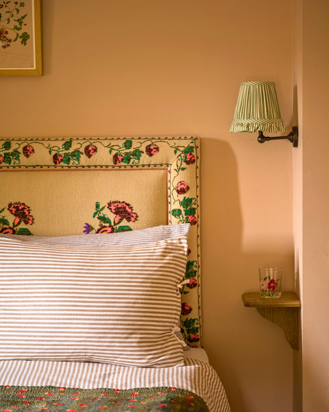The Fine Stripe in Sage Wall Light Lampshade
