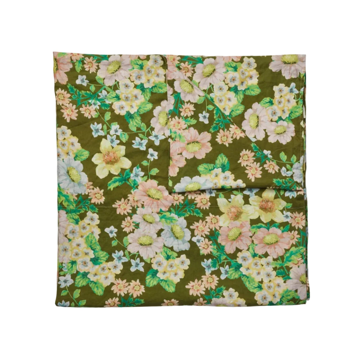 Buttercup Olive Linen Flat Sheet