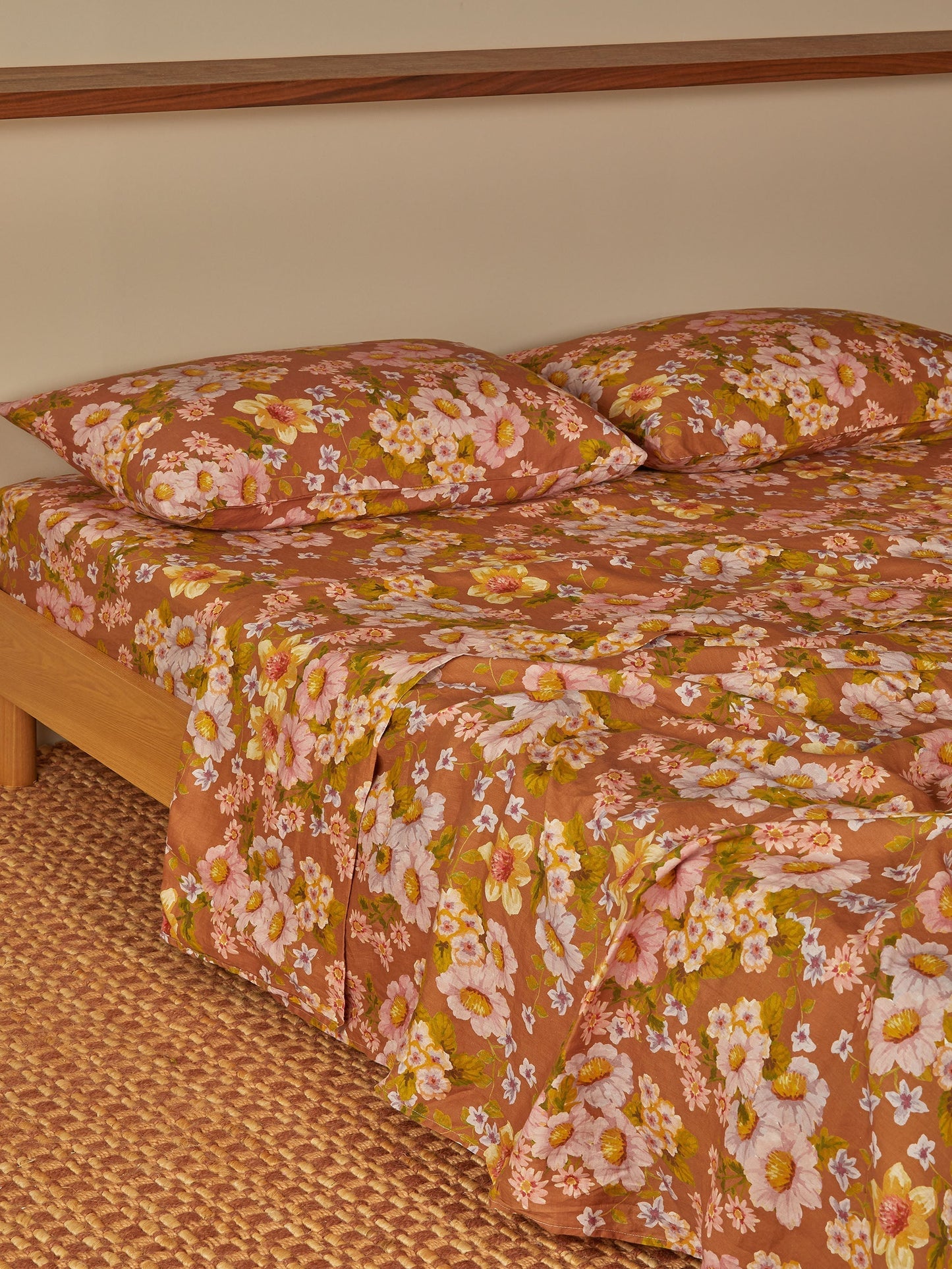 Buttercup Rust Linen Flat Sheet