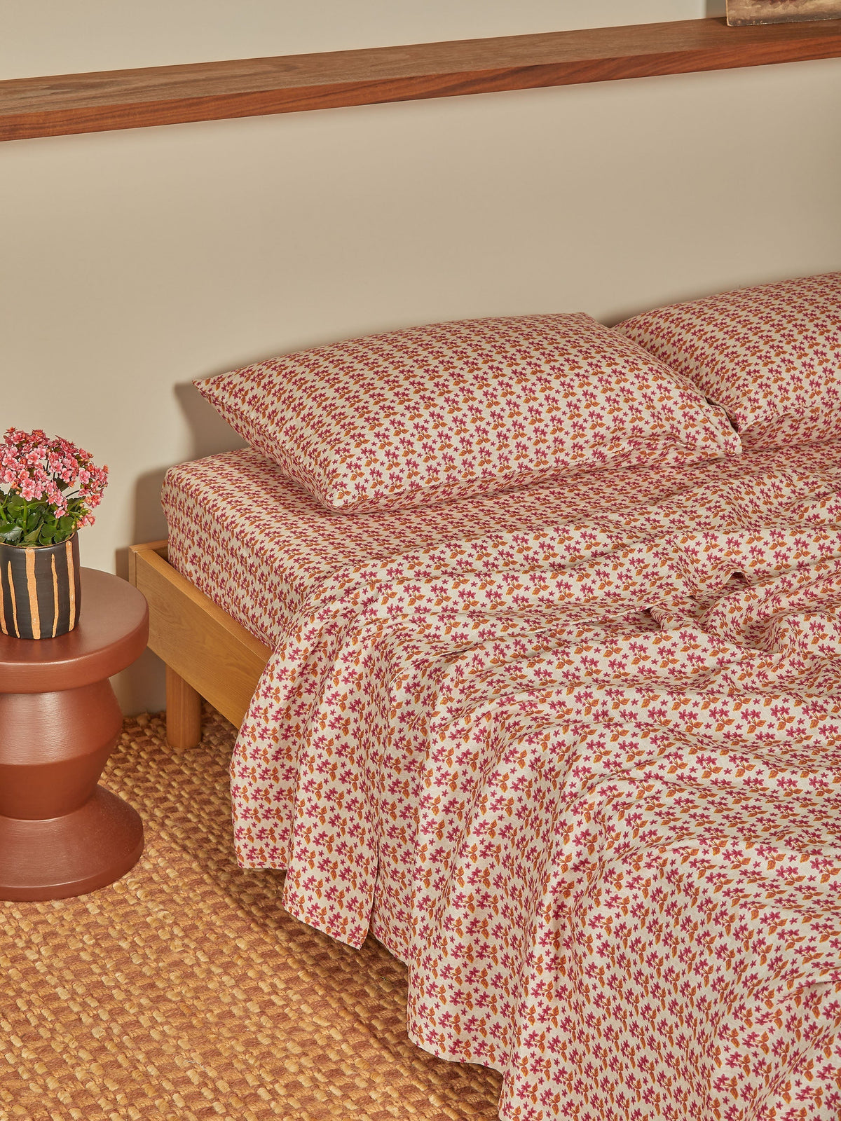 Petit Madeline Pink Linen Flat Sheet