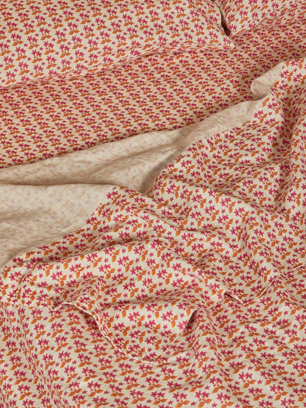 Petit Madeline Pink Linen Flat Sheet