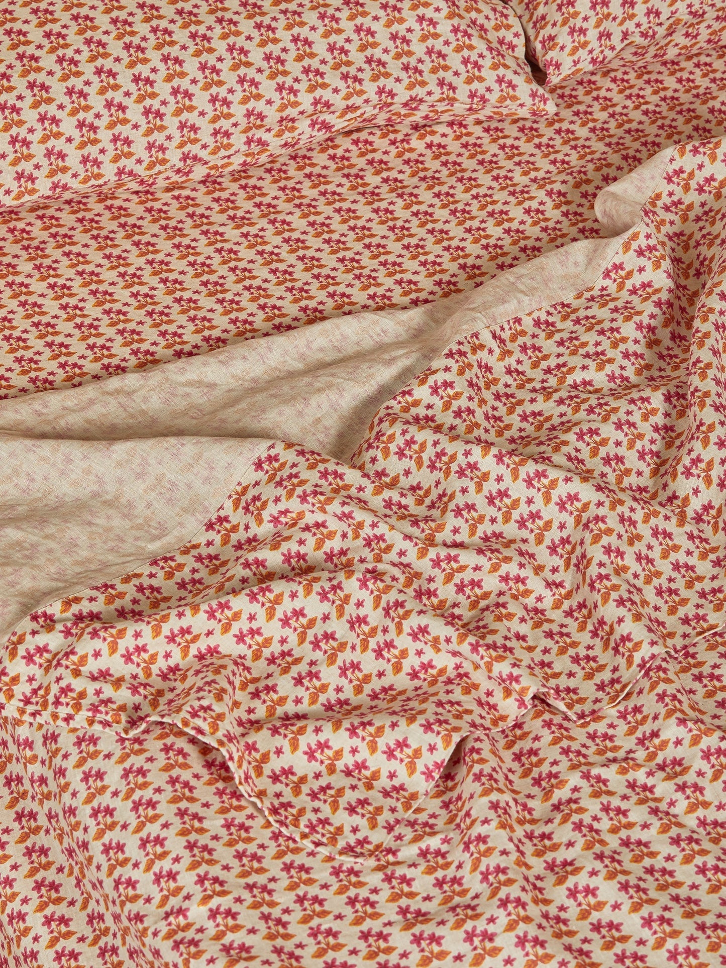 Petit Madeline Pink Linen Flat Sheet