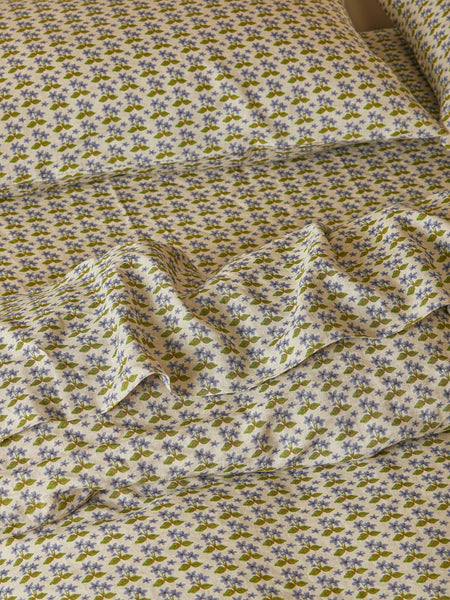 Petit Madeline Blue Linen Flat Sheet