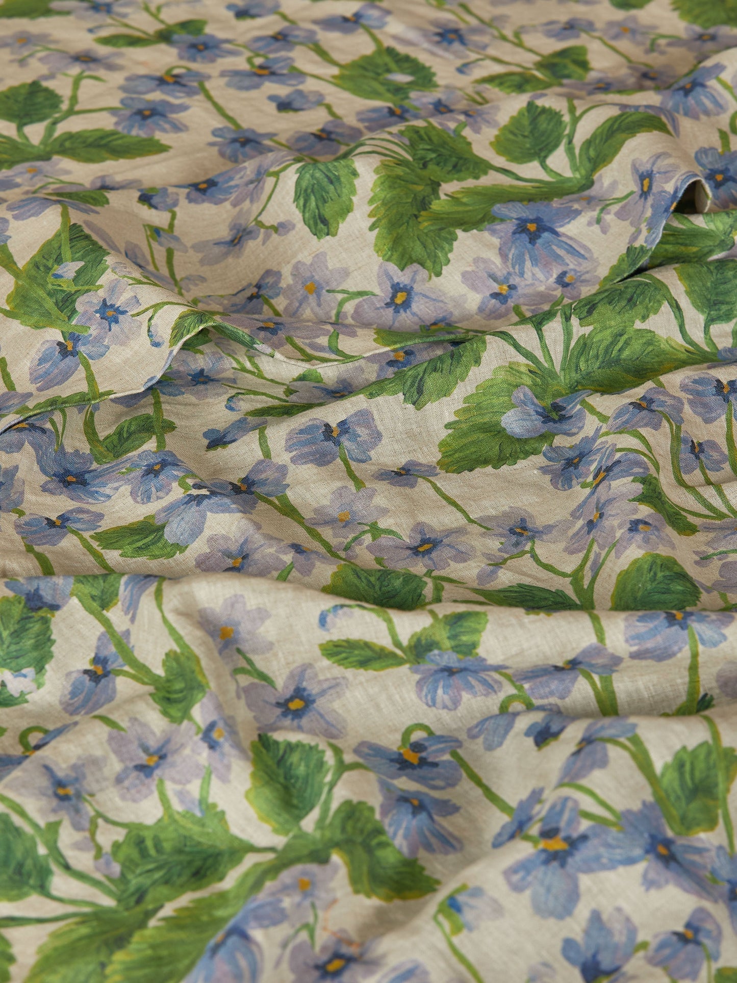 Lilas Blue Linen Flat Sheet