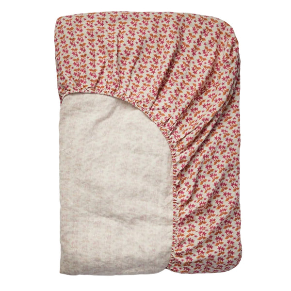 Petit Madeline Pink Linen Fitted Sheet