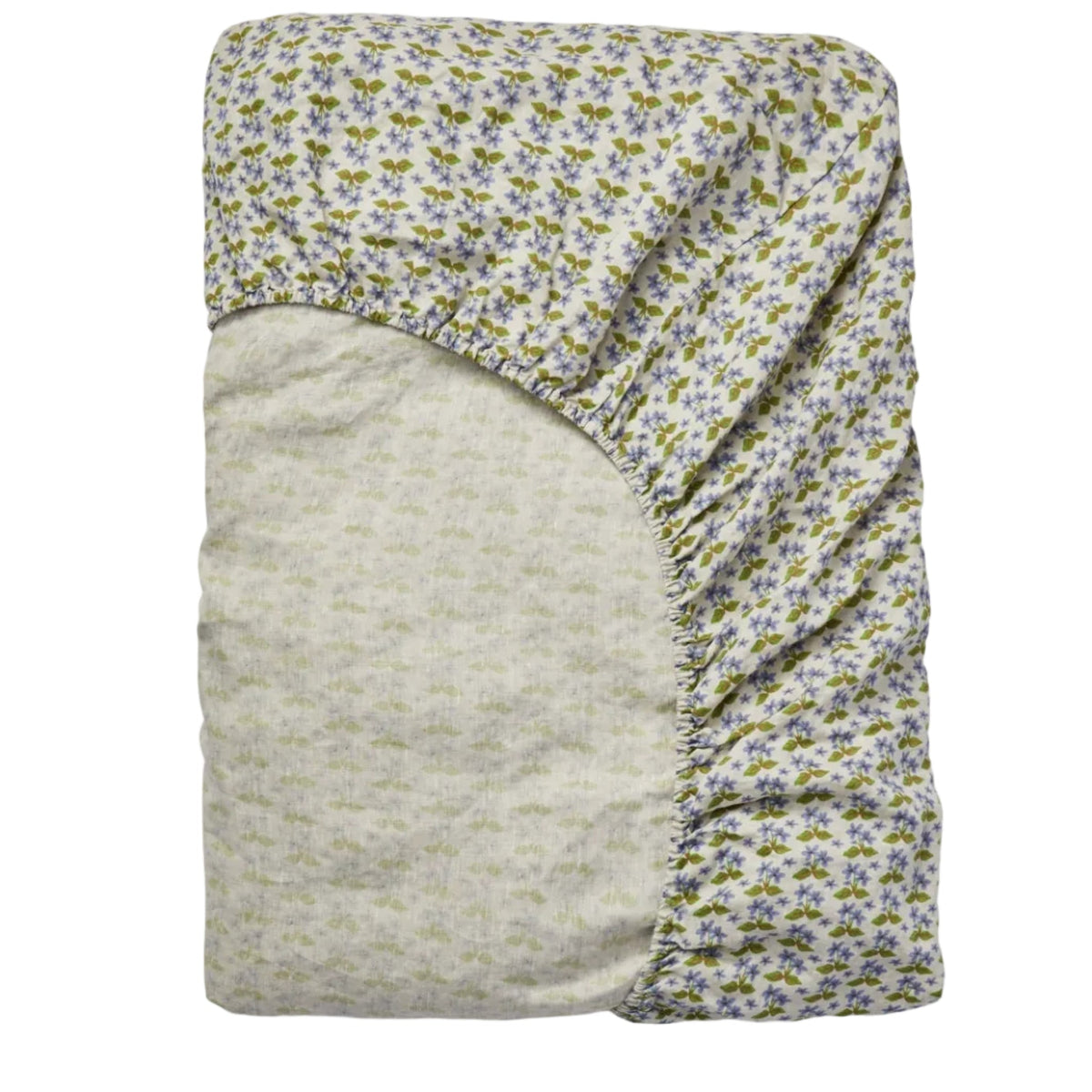 Petit Madeline Blue Linen Fitted Sheet