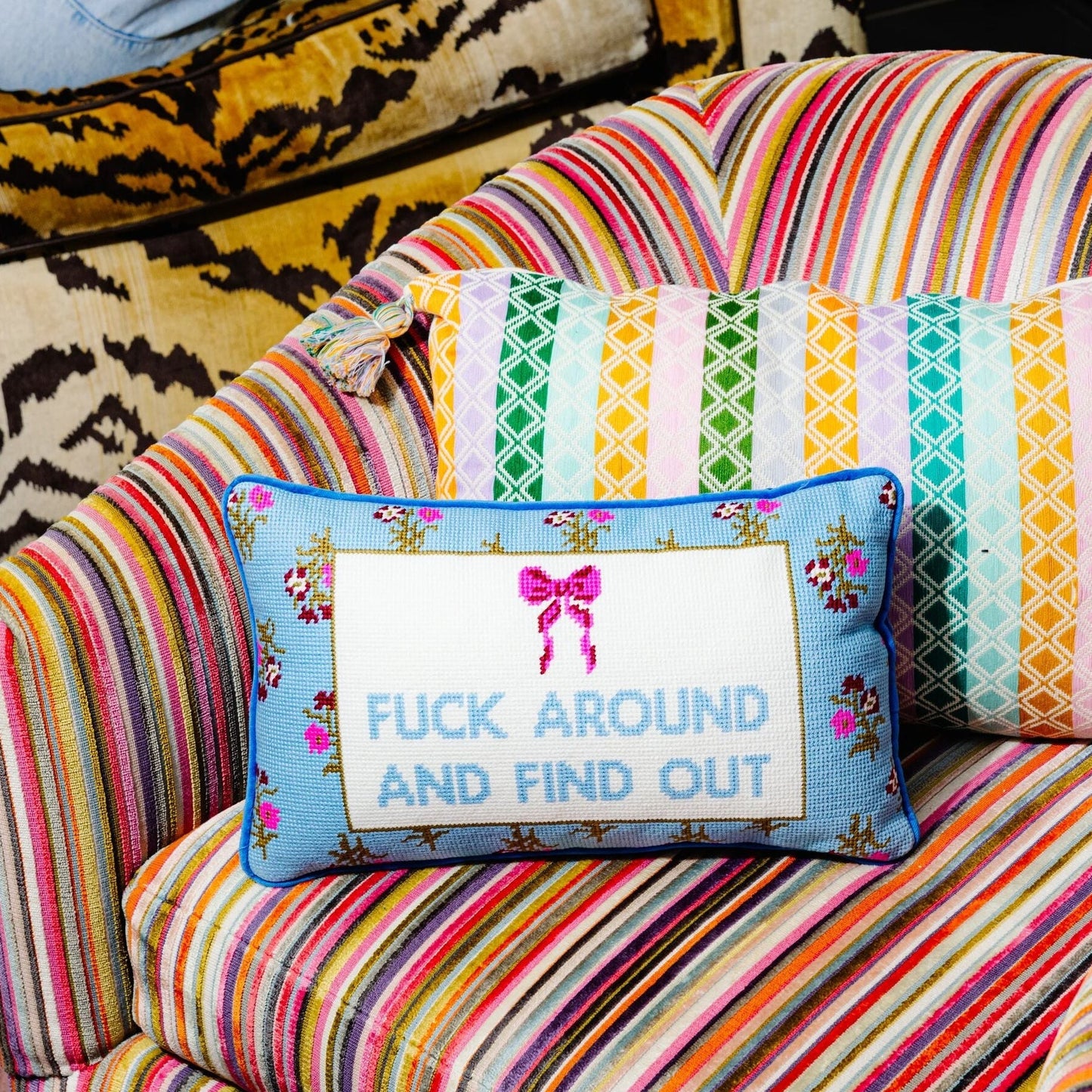 Fuck Around Needlepoint Pillow - Furbish Studio