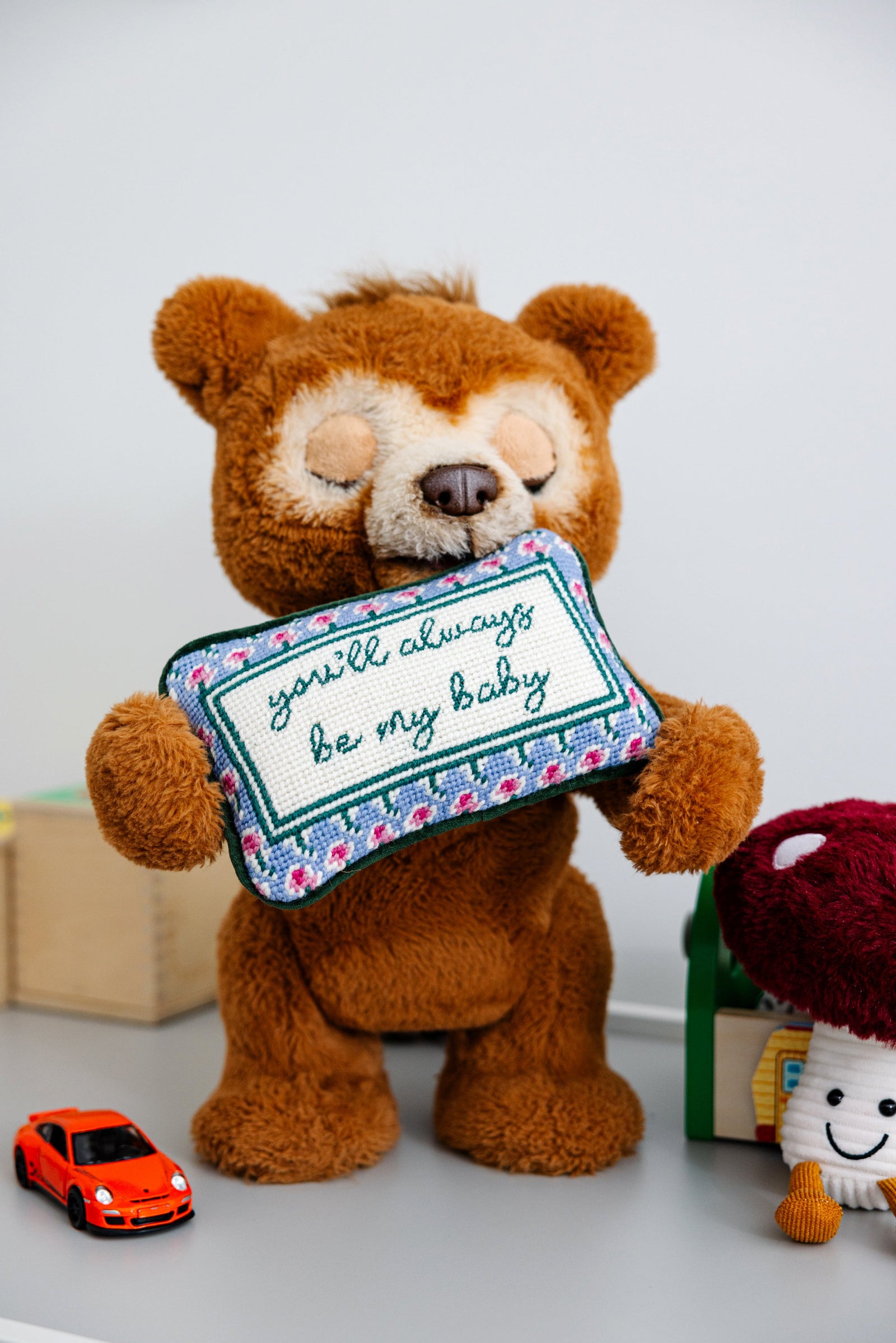 Be My Baby Mini Needlepoint Pillow - Furbish Studio