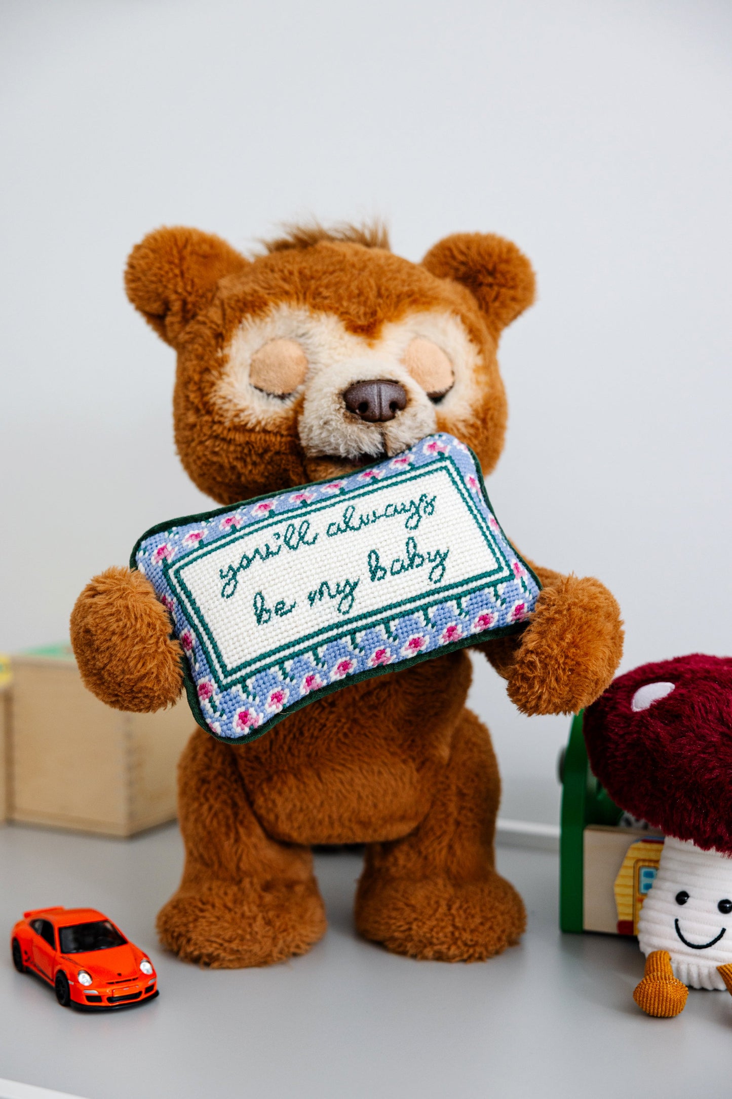 Be My Baby Mini Needlepoint Pillow - Furbish Studio