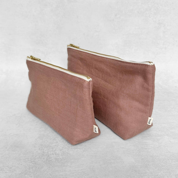 The Linen Pouch Bag - Faded Blush