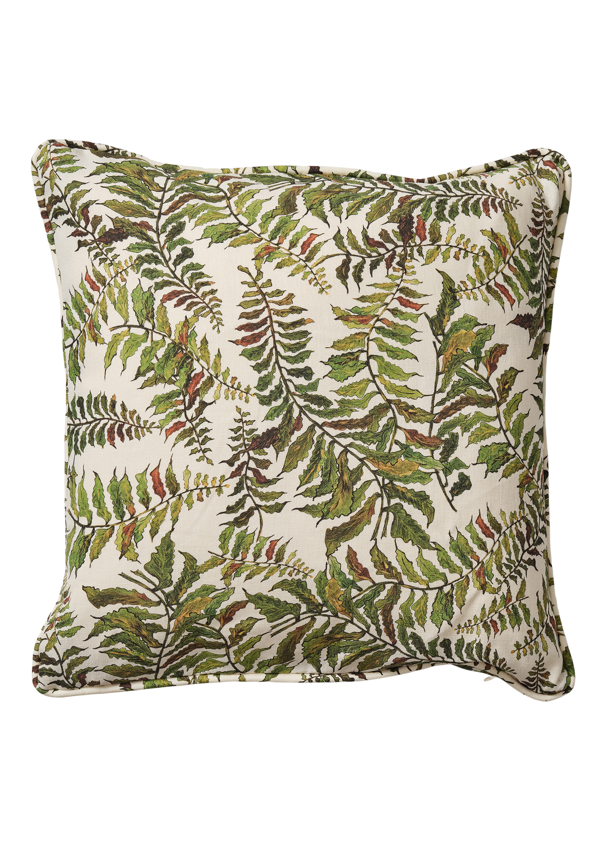 Square Fern Cushion with Piping