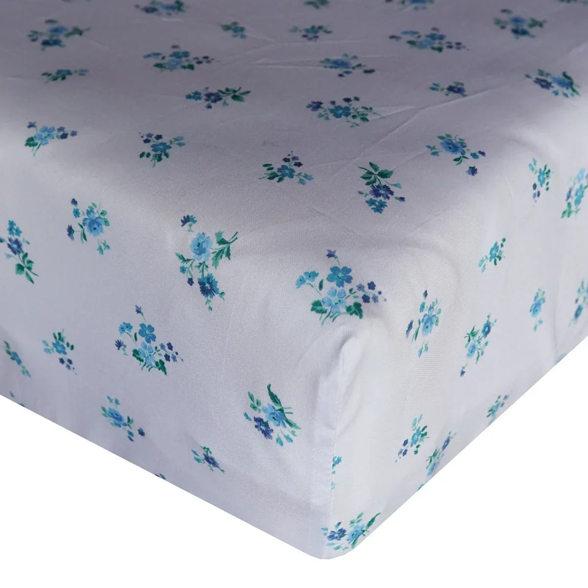 Fitted Sheet Made With Liberty Fabrics & Bridgerton Posy Corsage Blue