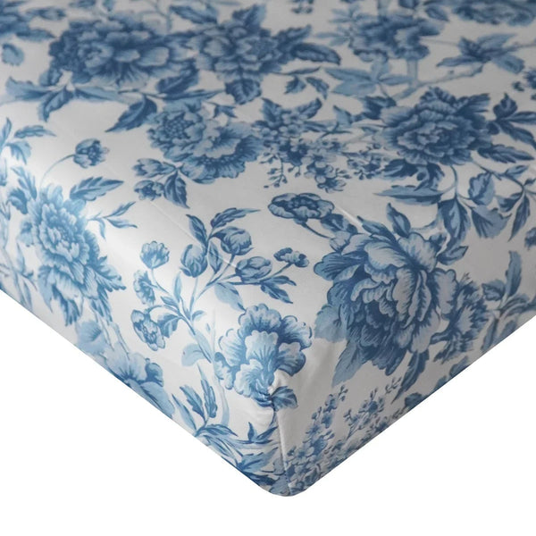 Fitted Sheet Made With Liberty Fabrics & Bridgerton Regency Trail China Blue