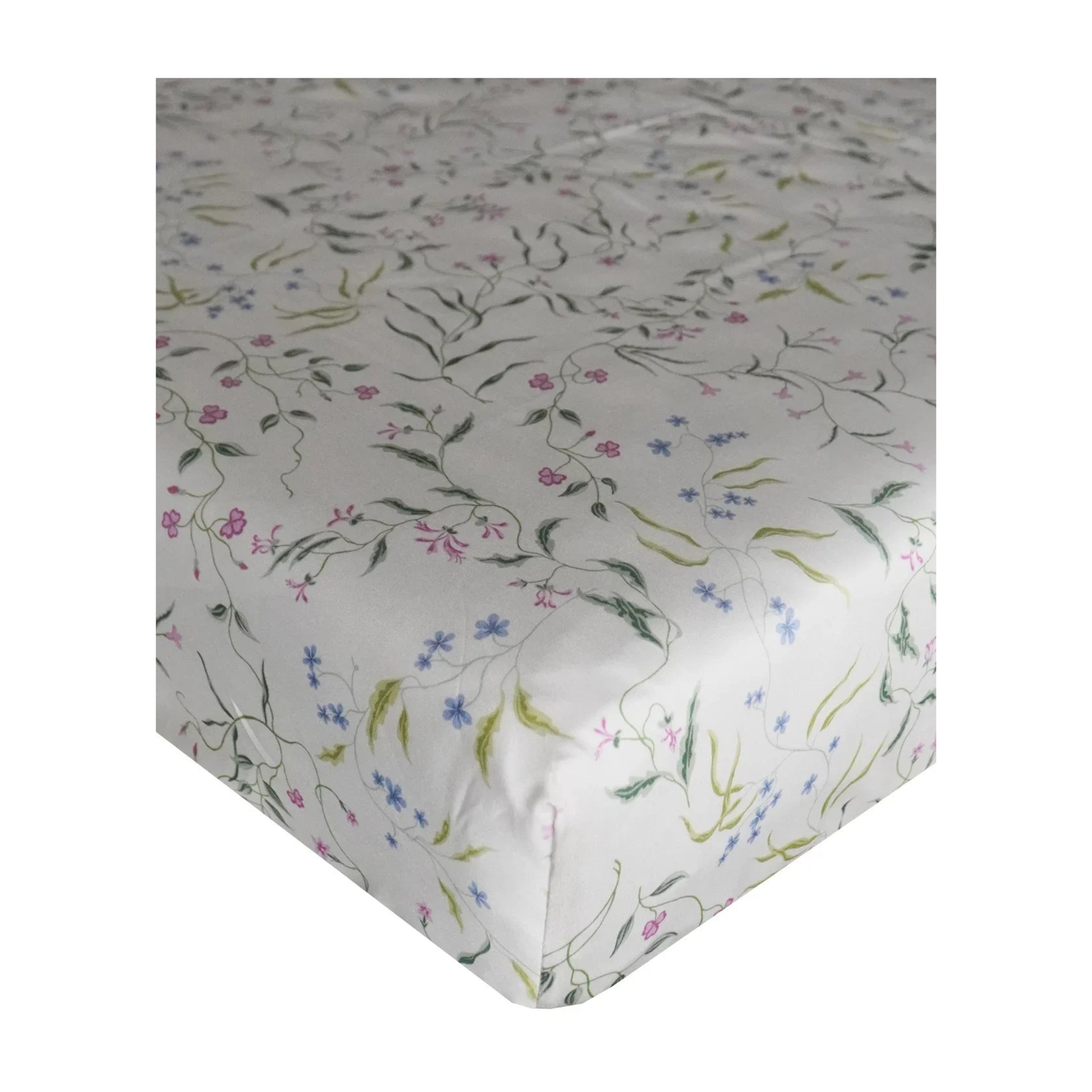 Fitted Sheet Made With Liberty Fabrics & Bridgerton Regal Blossom Green