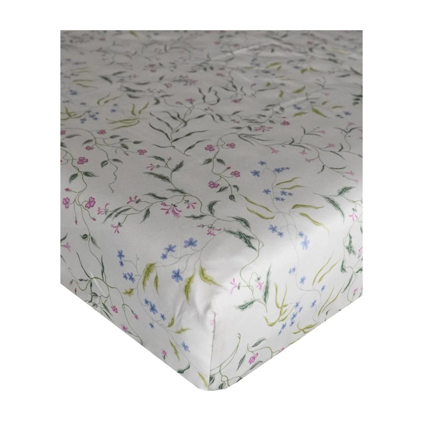 Fitted Sheet Made With Liberty Fabrics & Bridgerton Regal Blossom Green