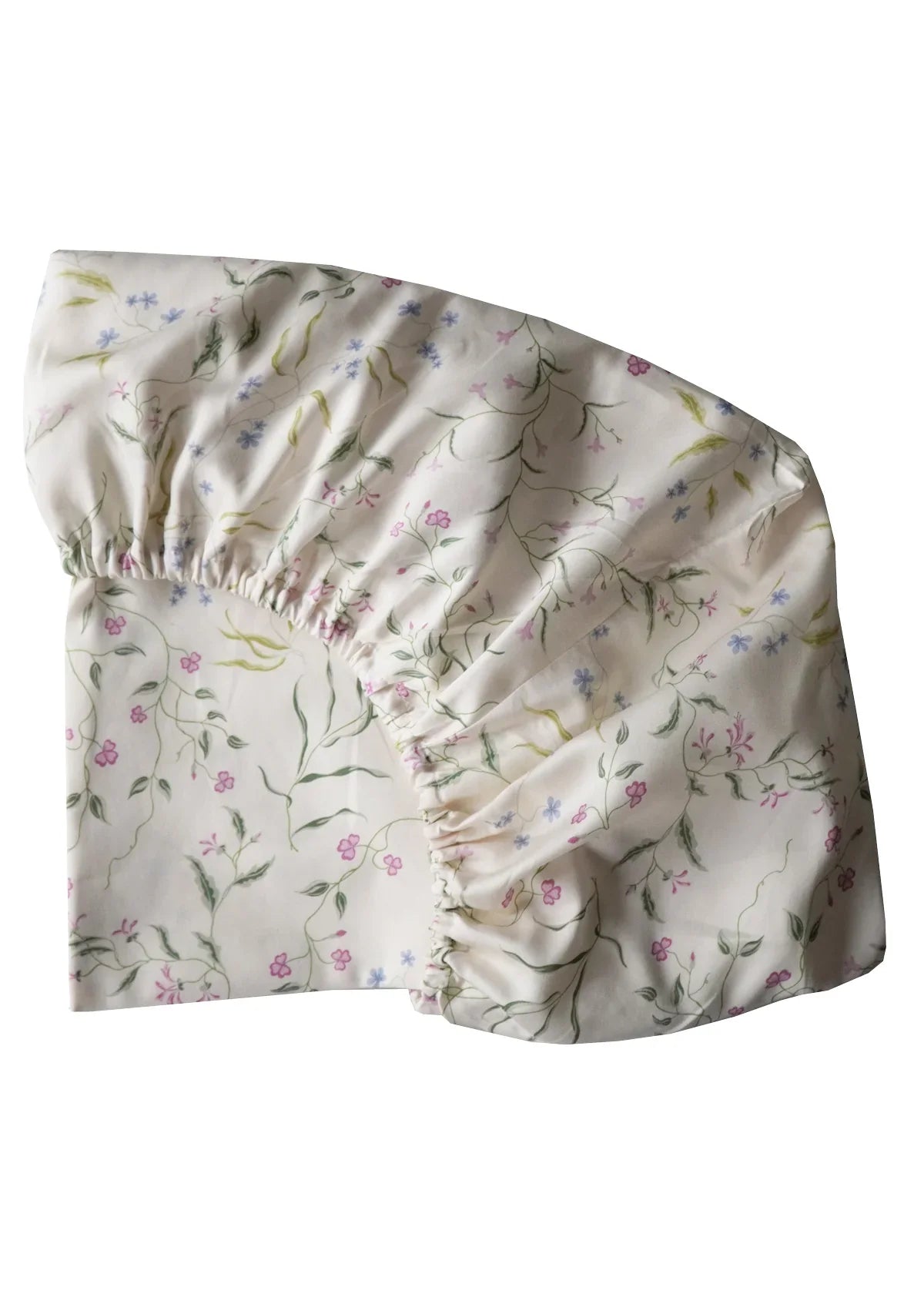 Fitted Sheet Made With Liberty Fabrics & Bridgerton Regal Blossom Green