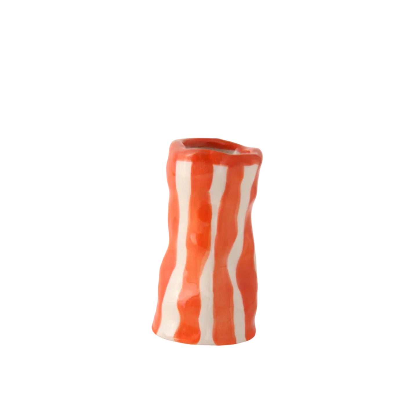 Flame Orange Candy Stripe Candle Holder