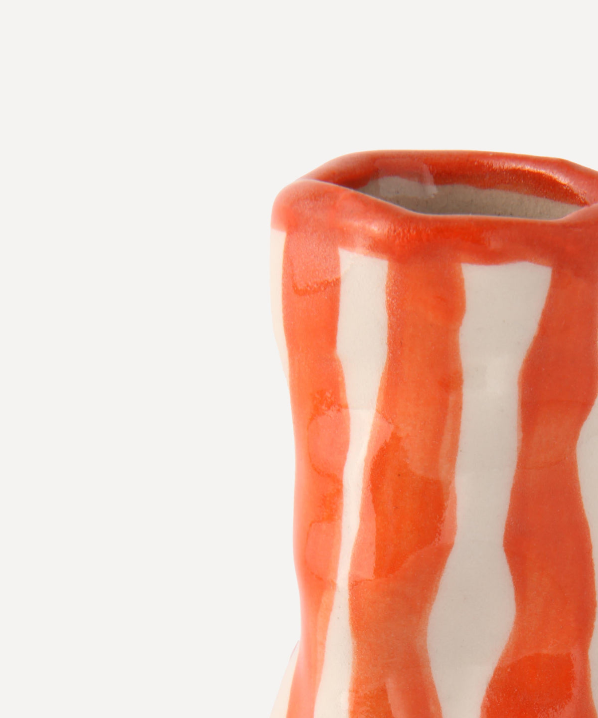 Flame Orange Candy Stripe Candle Holder