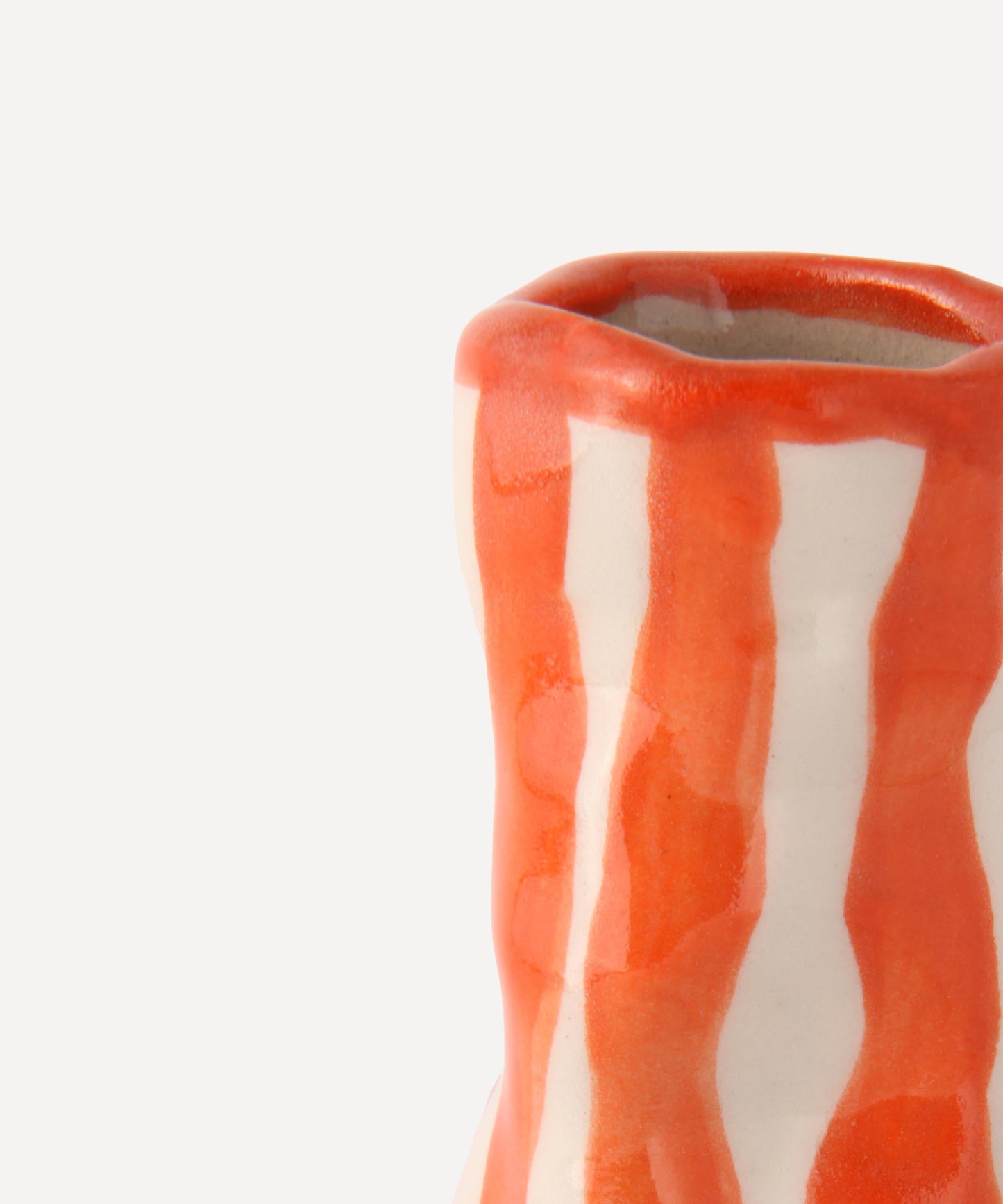 Flame Orange Candy Stripe Candle Holder