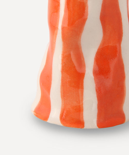 Flame Orange Candy Stripe Candle Holder