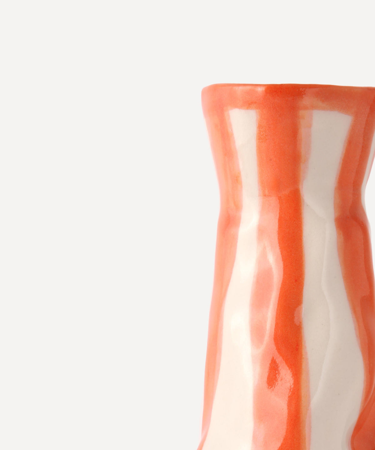 Flame Orange Candy Stripe Vase