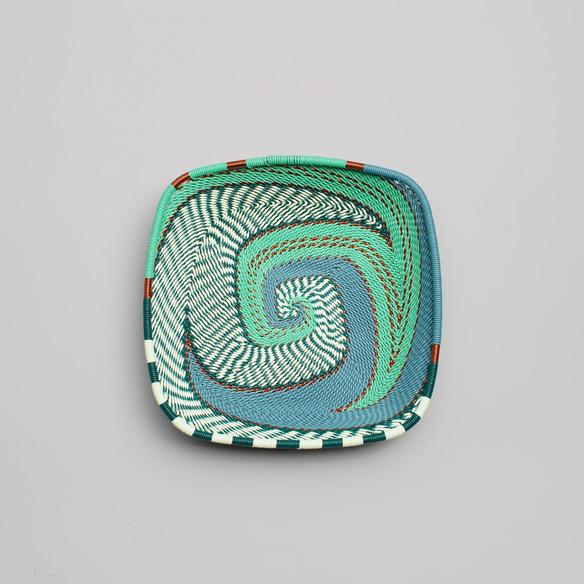 Flat Square Basket - Emerald