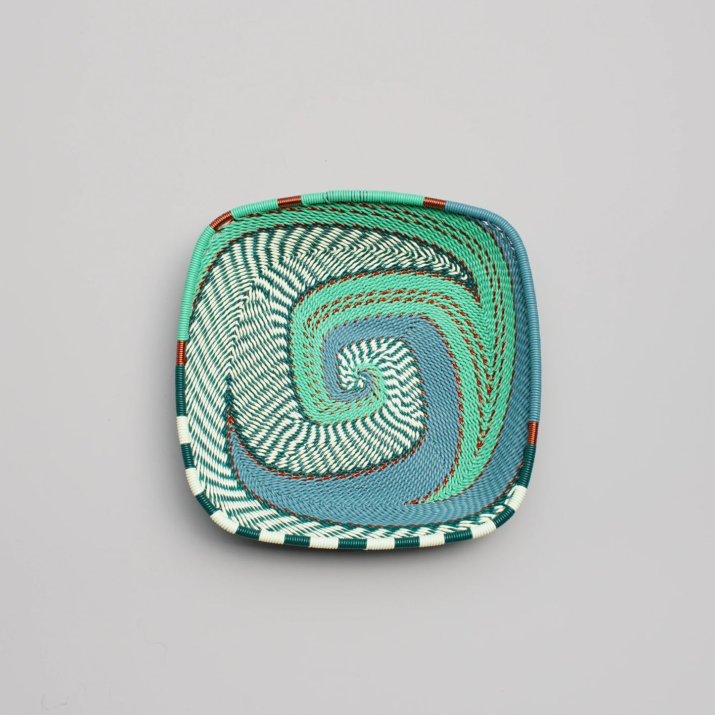 Flat Square Basket - Emerald