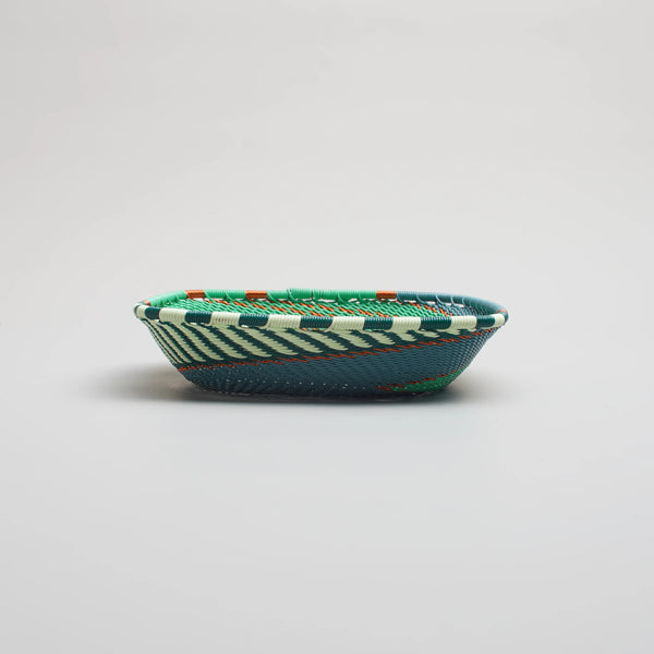 Flat Square Basket - Emerald