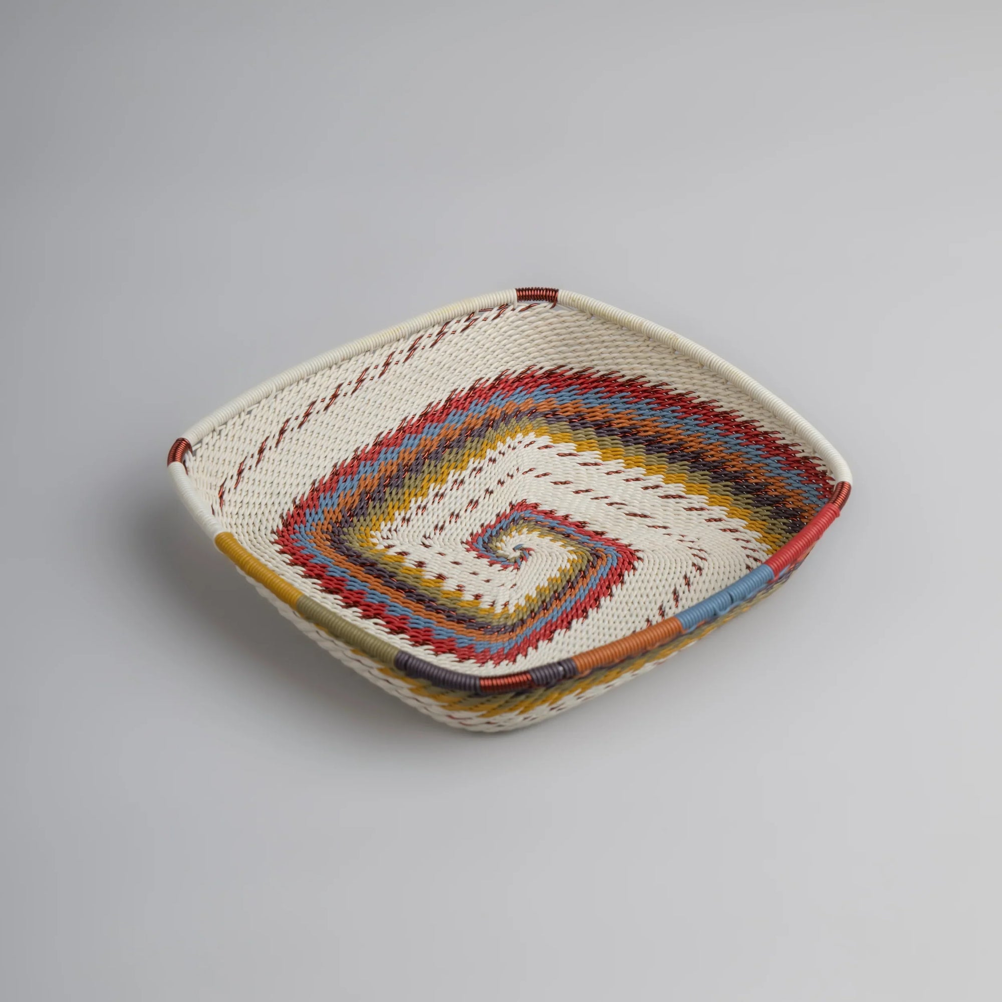 Flat Square Basket - Mountain Rainbow