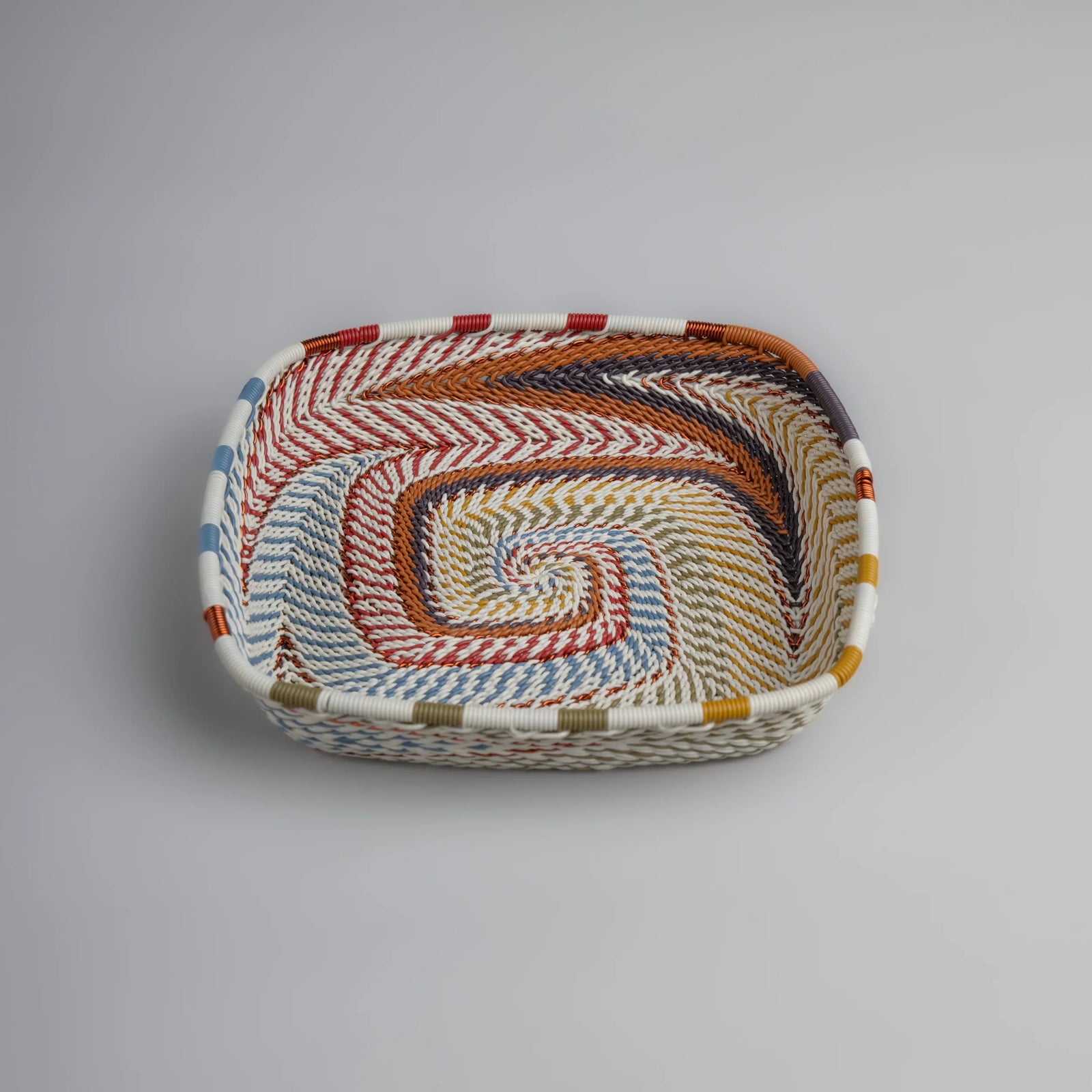 Flat Square Basket - Mountain Rainbow
