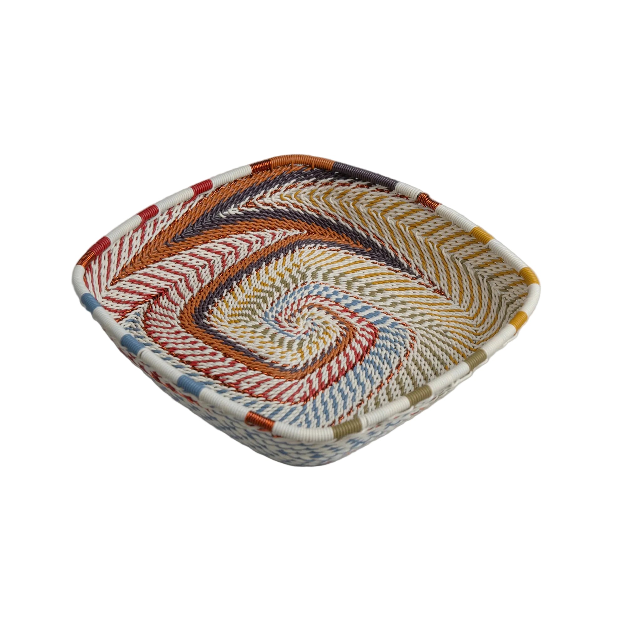 Flat Square Basket - Mountain Rainbow
