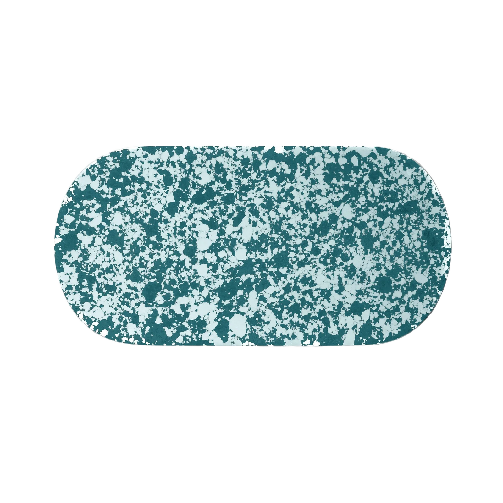 Rock Large Serving Tray, Forest Green and White