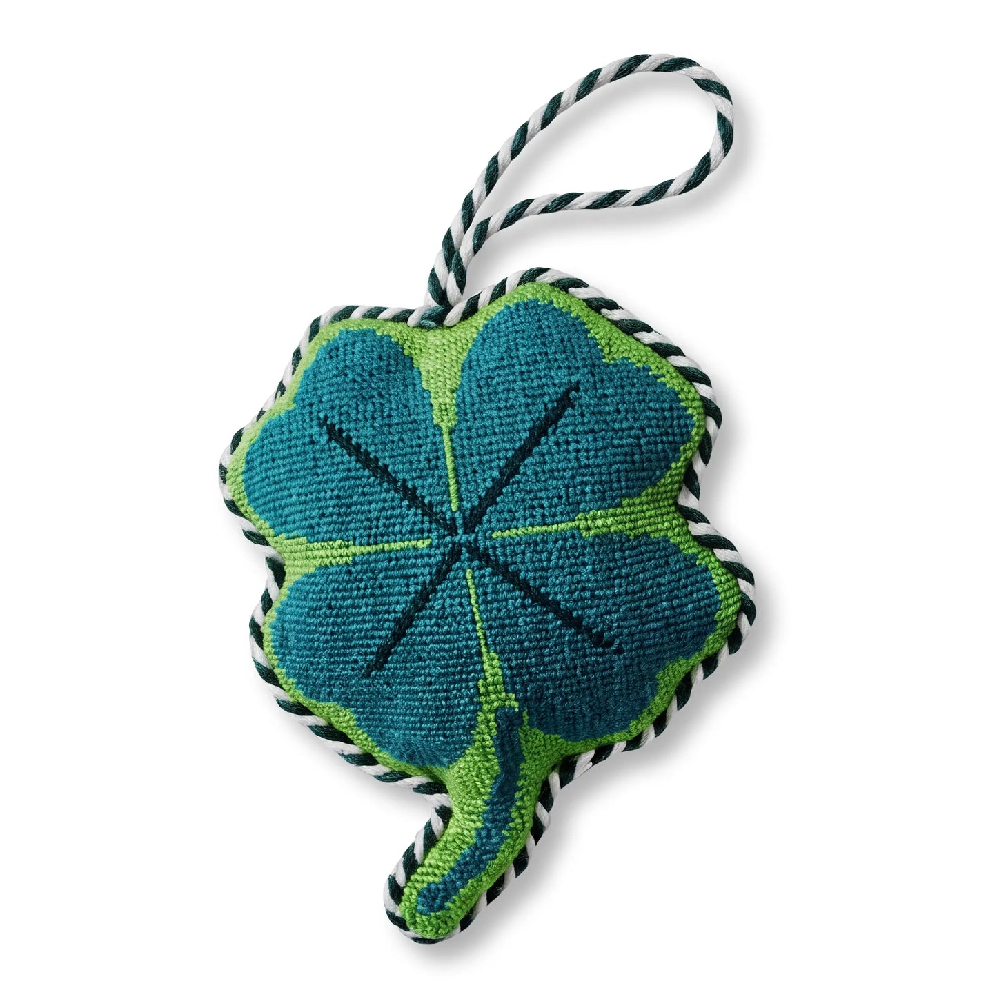 Needlepoint Icon Ornament - Four Leaf Clover - Furbish Studio