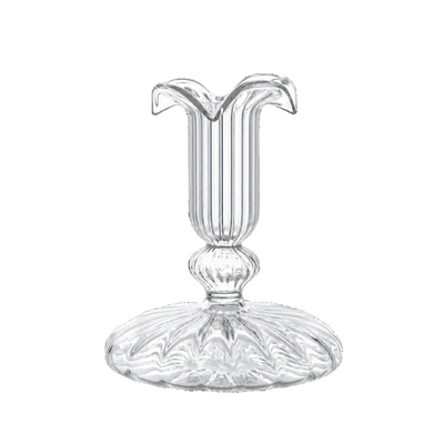 Frill Top Glass Candle Holder Issy Granger Clear Glass Candlestick 