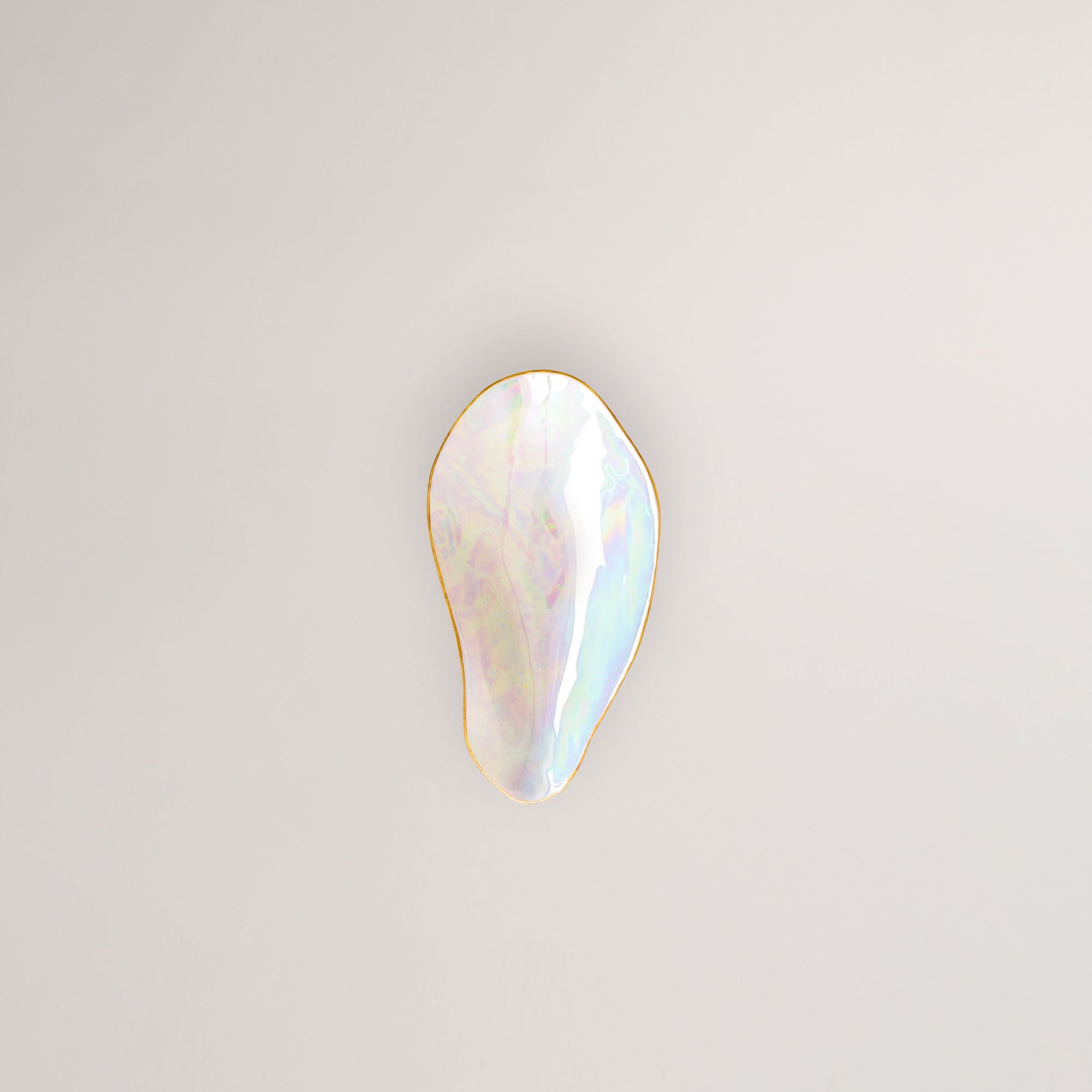 Handmade Limoges porcelain pearlescent side bowl
