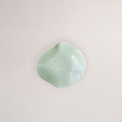 Handmade Limoges porcelain green small plate