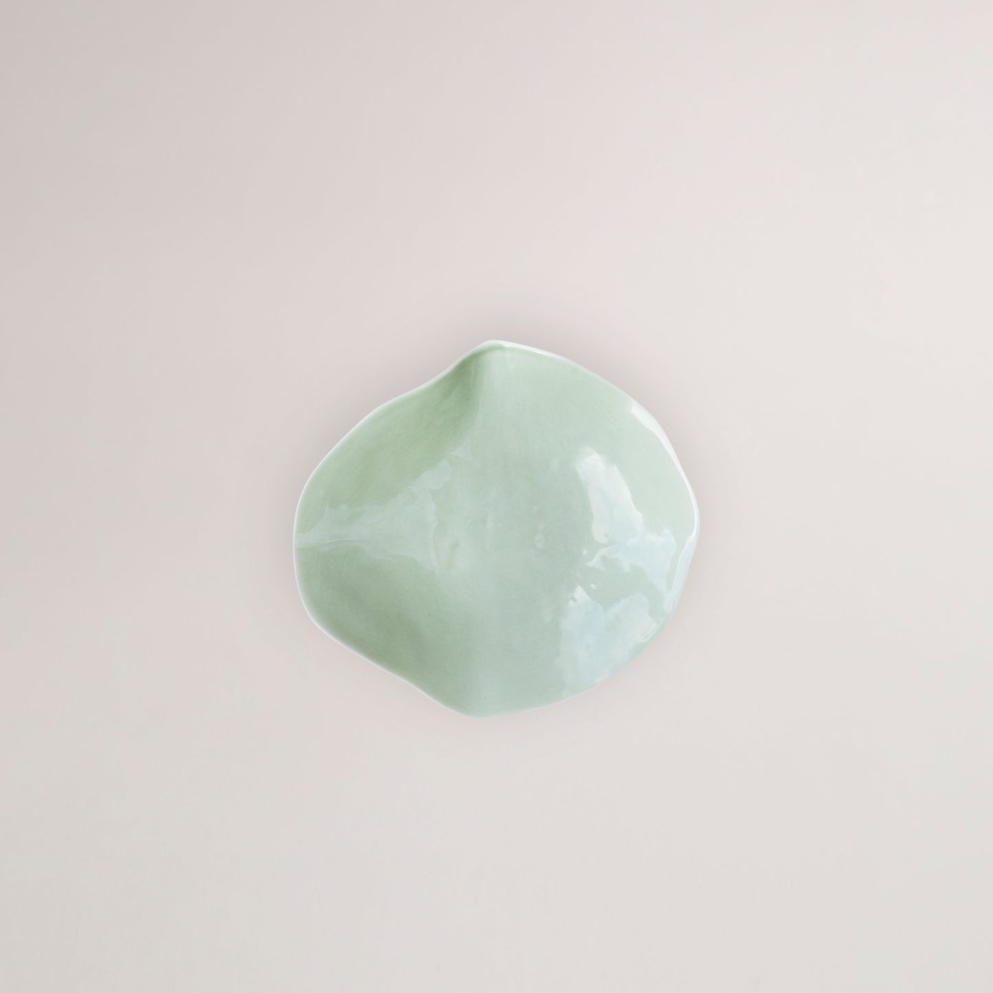 Handmade Limoges porcelain green small plate