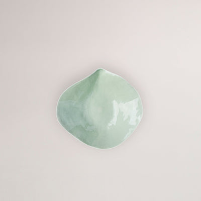 Handmade Limoges porcelain green bowl