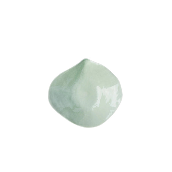 Handmade Limoges porcelain green bowl