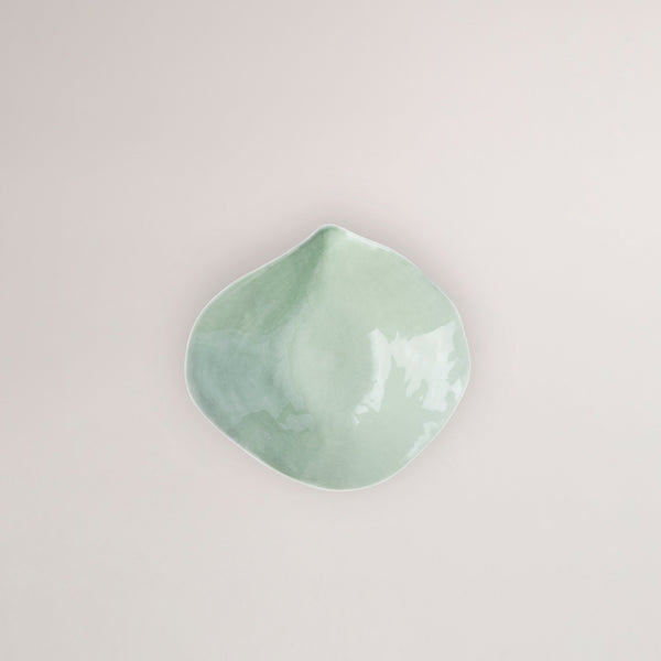 Handmade Limoges porcelain green bowl