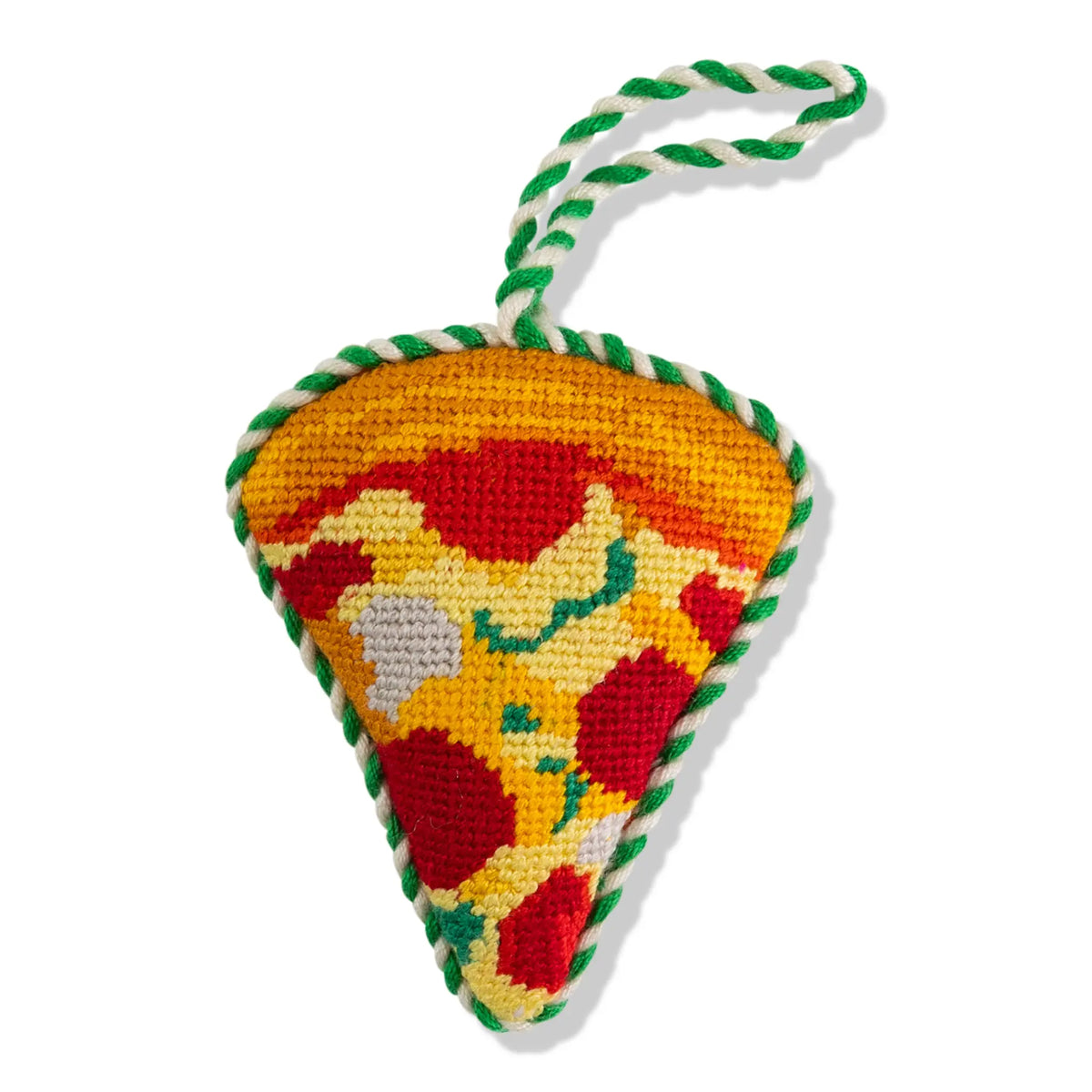 Needlepoint Icon Ornament - Pizza Slice - Furbish Studio