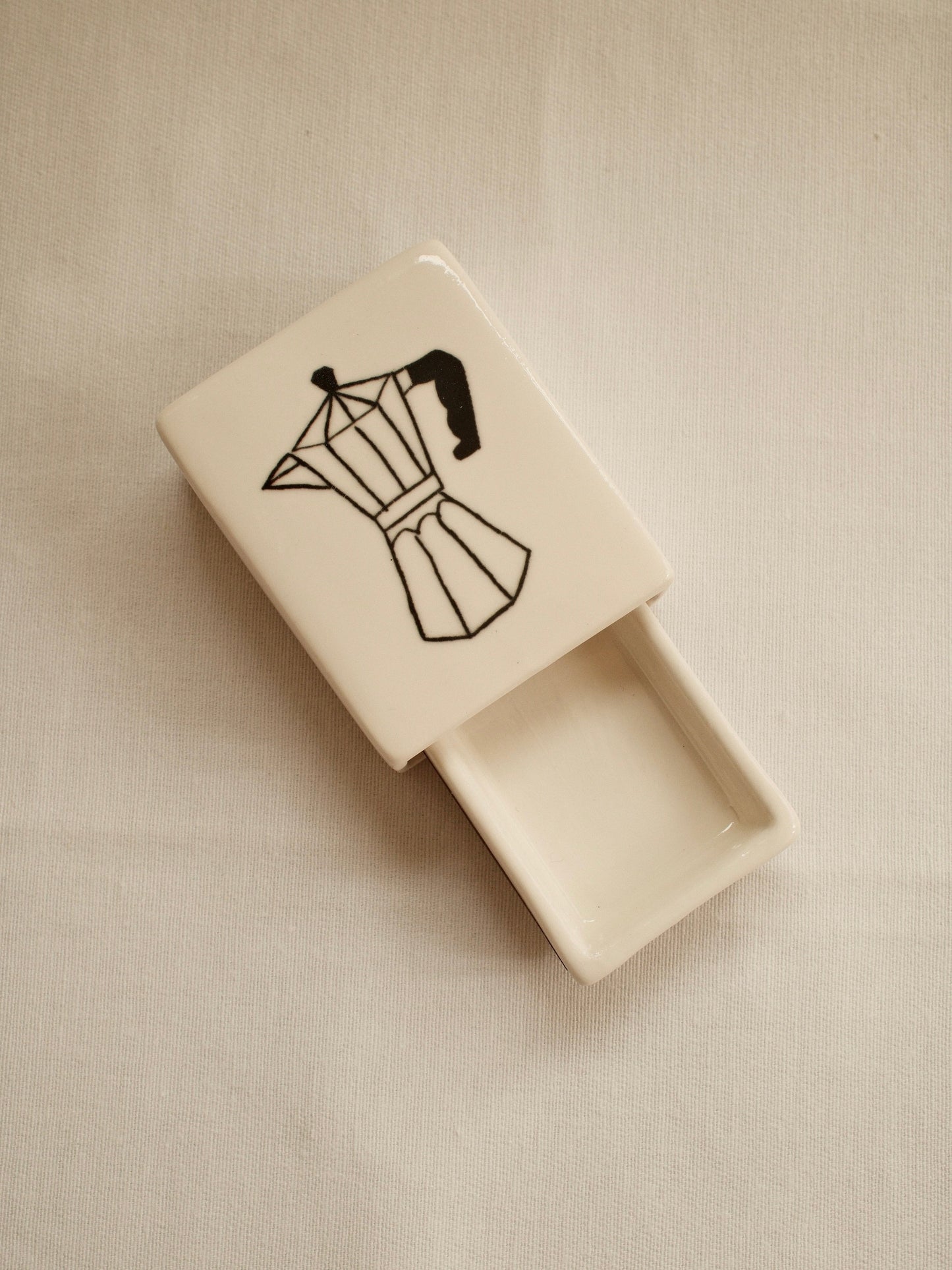 More Coffee Pls' Mini Ceramic Matchbox