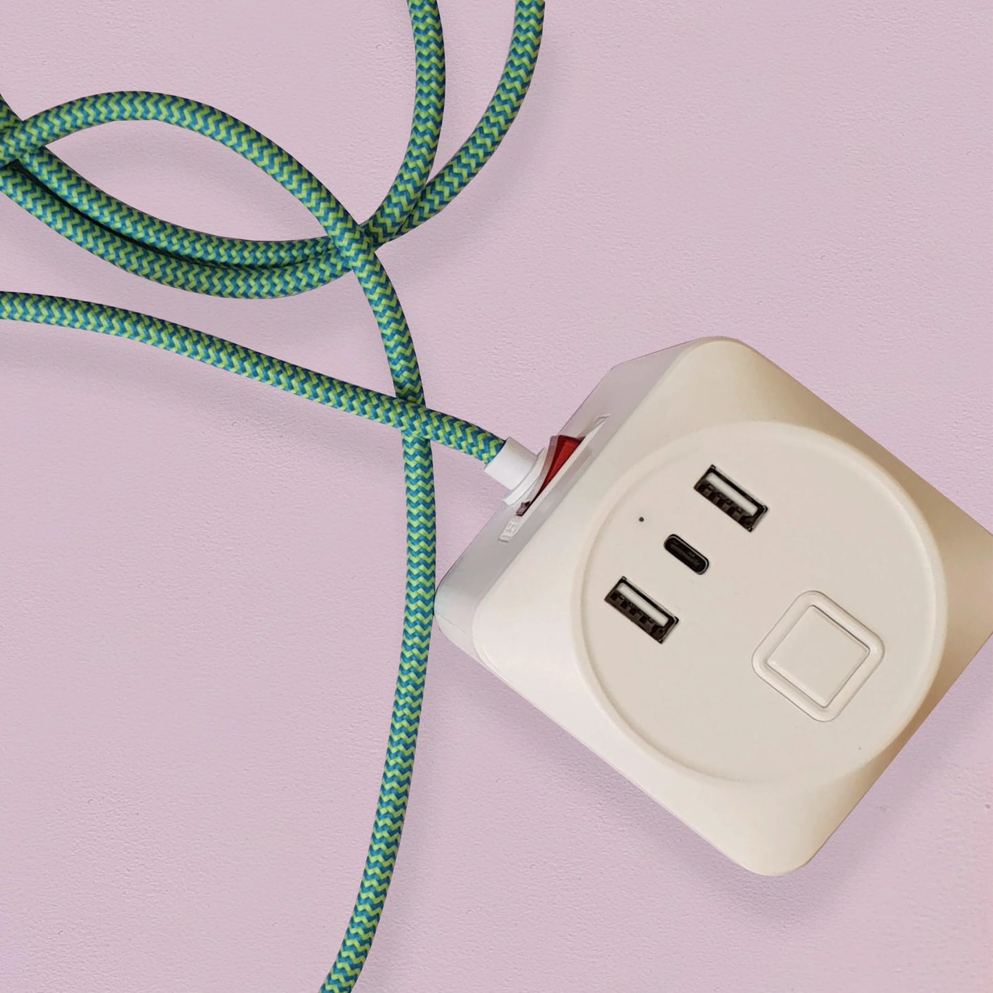Green fabric extension lead