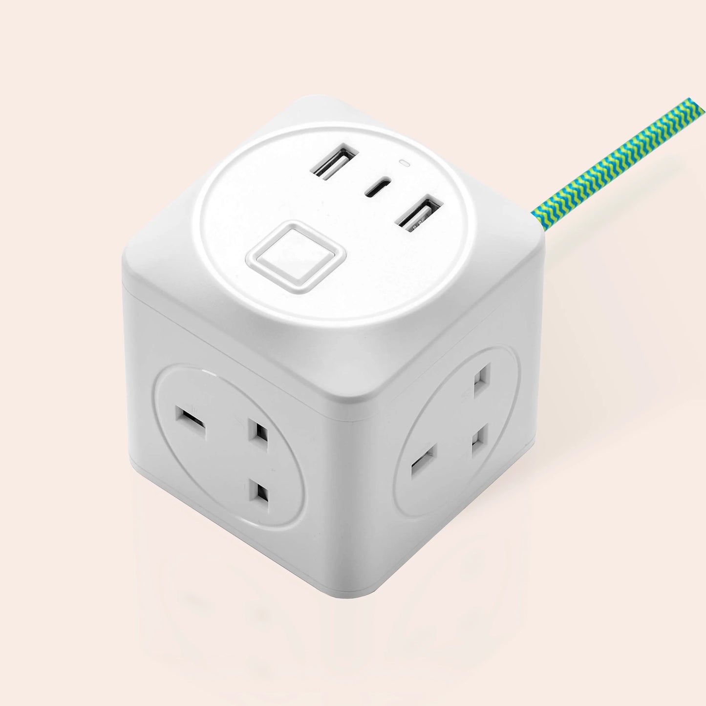 Green fabric extension lead