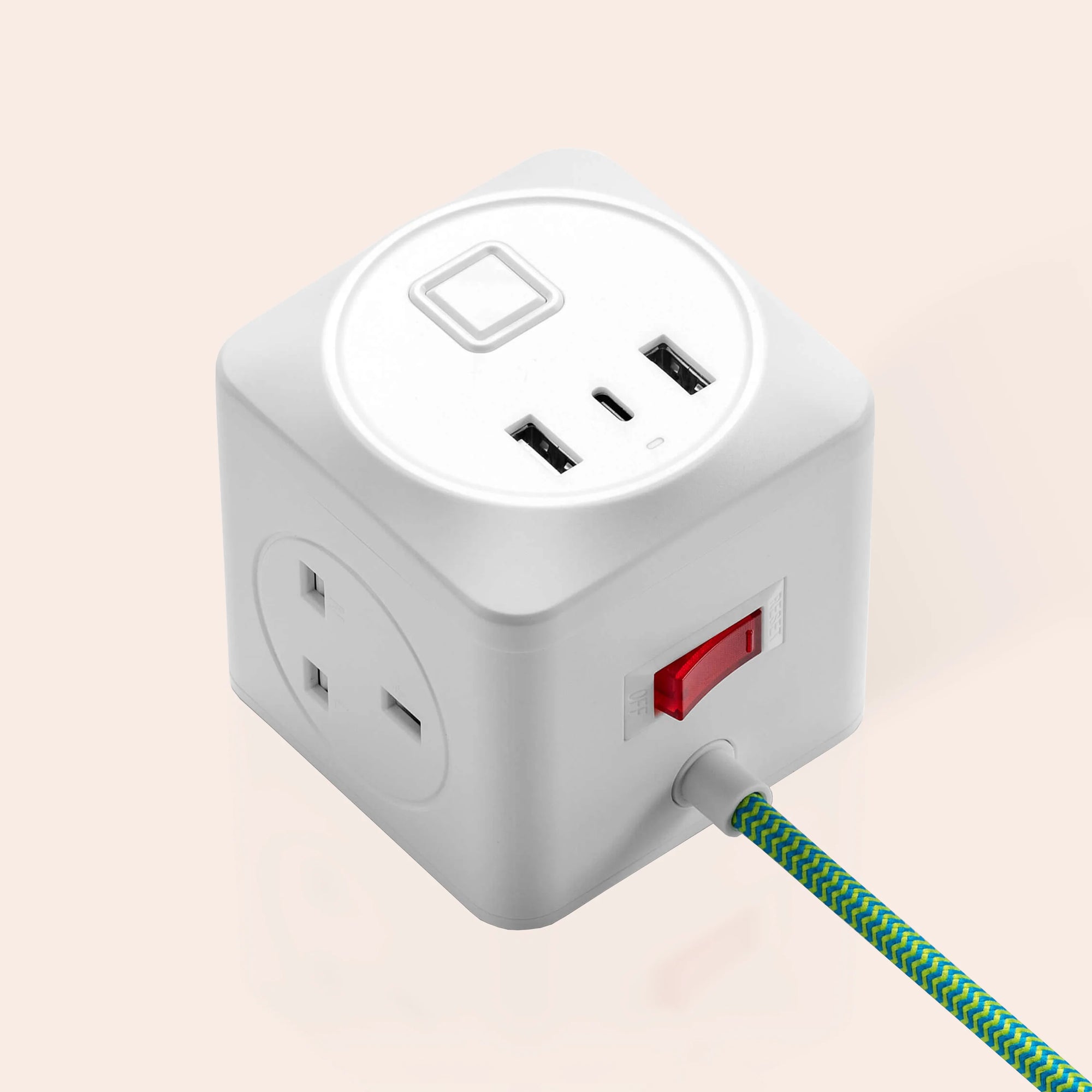 Green fabric extension lead