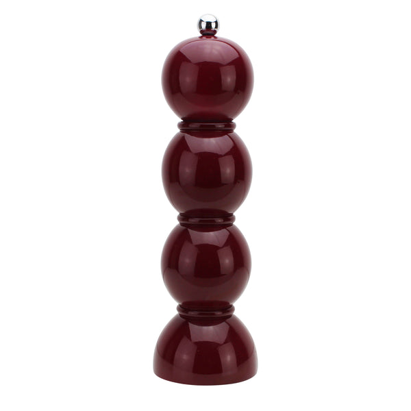Deep Cherry Lacquer Red Bobbin Salt or Pepper Mill - Addison Ross Ltd UK
