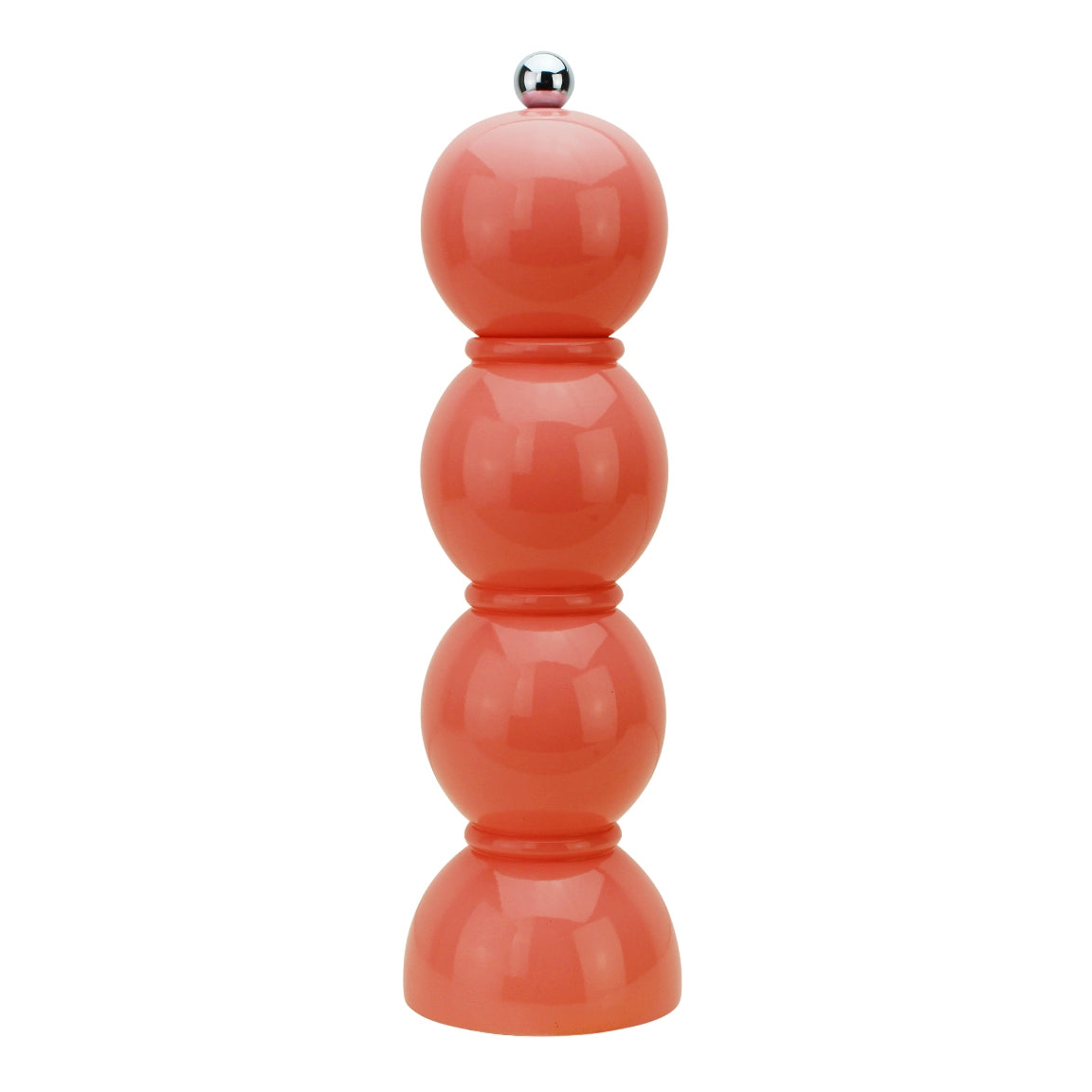 Coral Pink Lacquer Bobbin Salt or Pepper Mill Grinder - Addison Ross Ltd UK