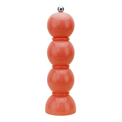 Coral Pink Lacquer Bobbin Salt or Pepper Mill Grinder - Addison Ross Ltd UK
